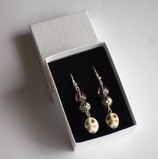 Skull & Rose Unisex Earrings (Silver)